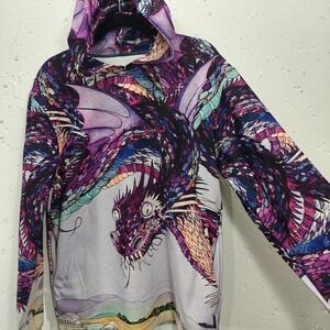 Blackmilk Womens XS Oversized Tanglewood Tales Hoodie Purple Dragon